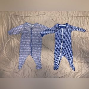 Set of 2 Footies - 0-3 Months